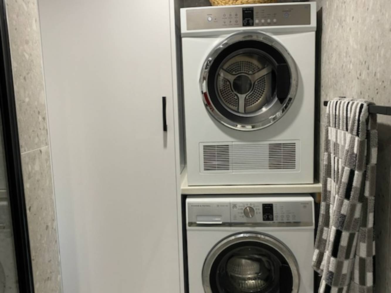 2nd bathroom has laundry wm & dryer