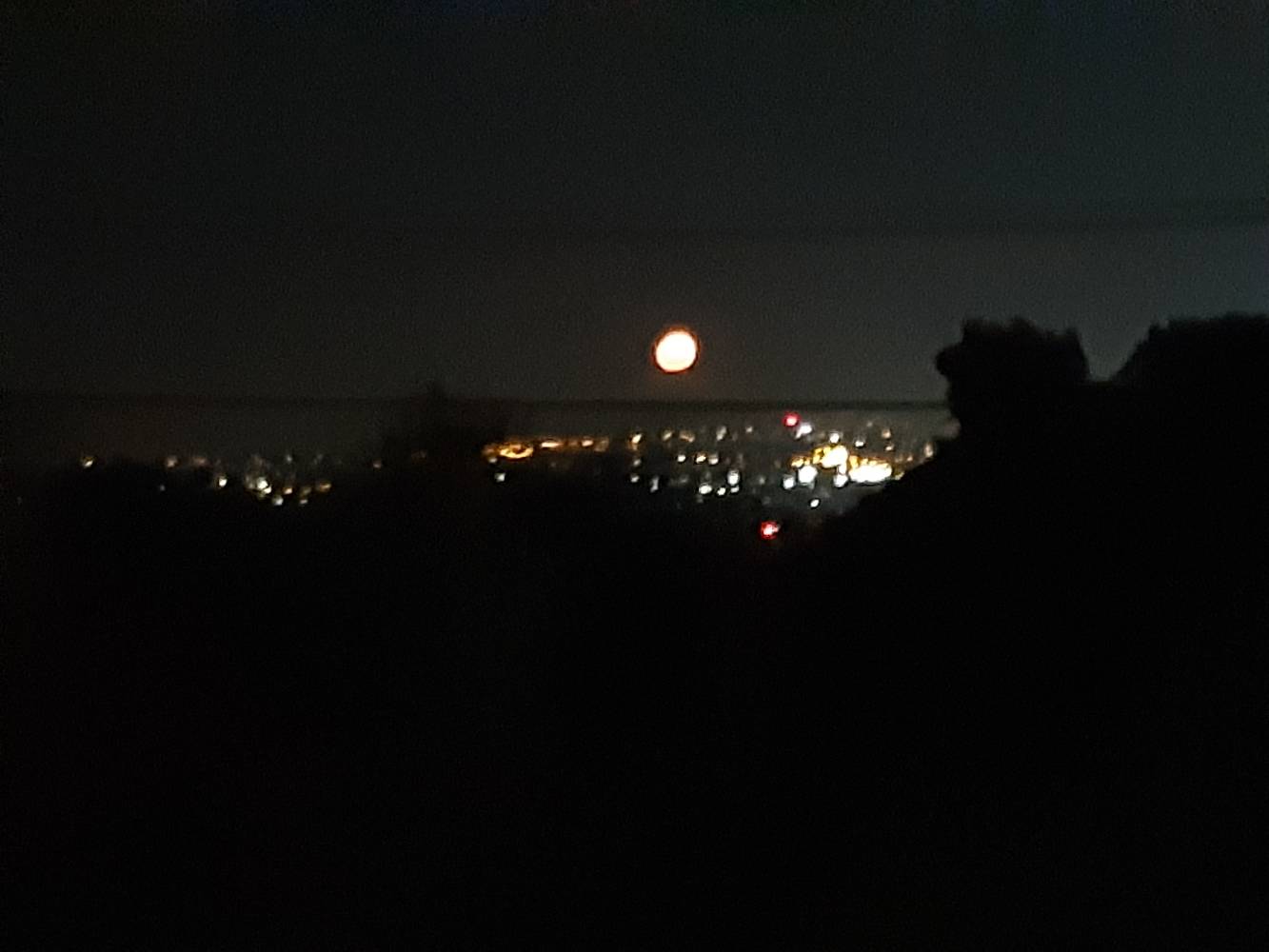 Moonrise view from dining room