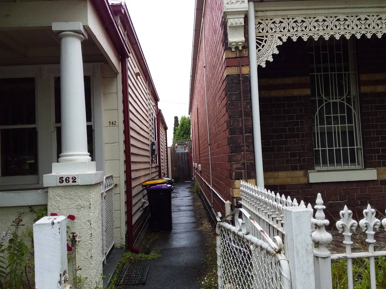 private entrance to the apartment at the end of the walkway.