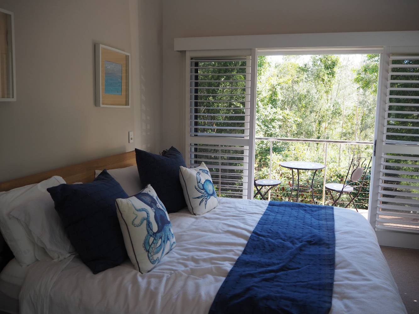 Master bedroom opening onto balcony