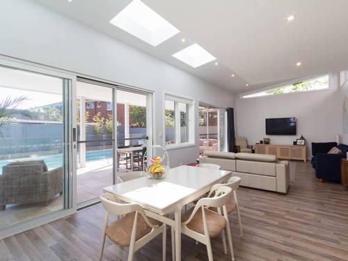 Open plan dining and living (kitchen is off to the right of this photo)