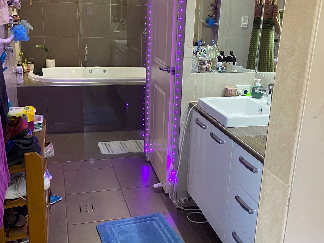 Ensuite with deep bath and good shower with shower rails