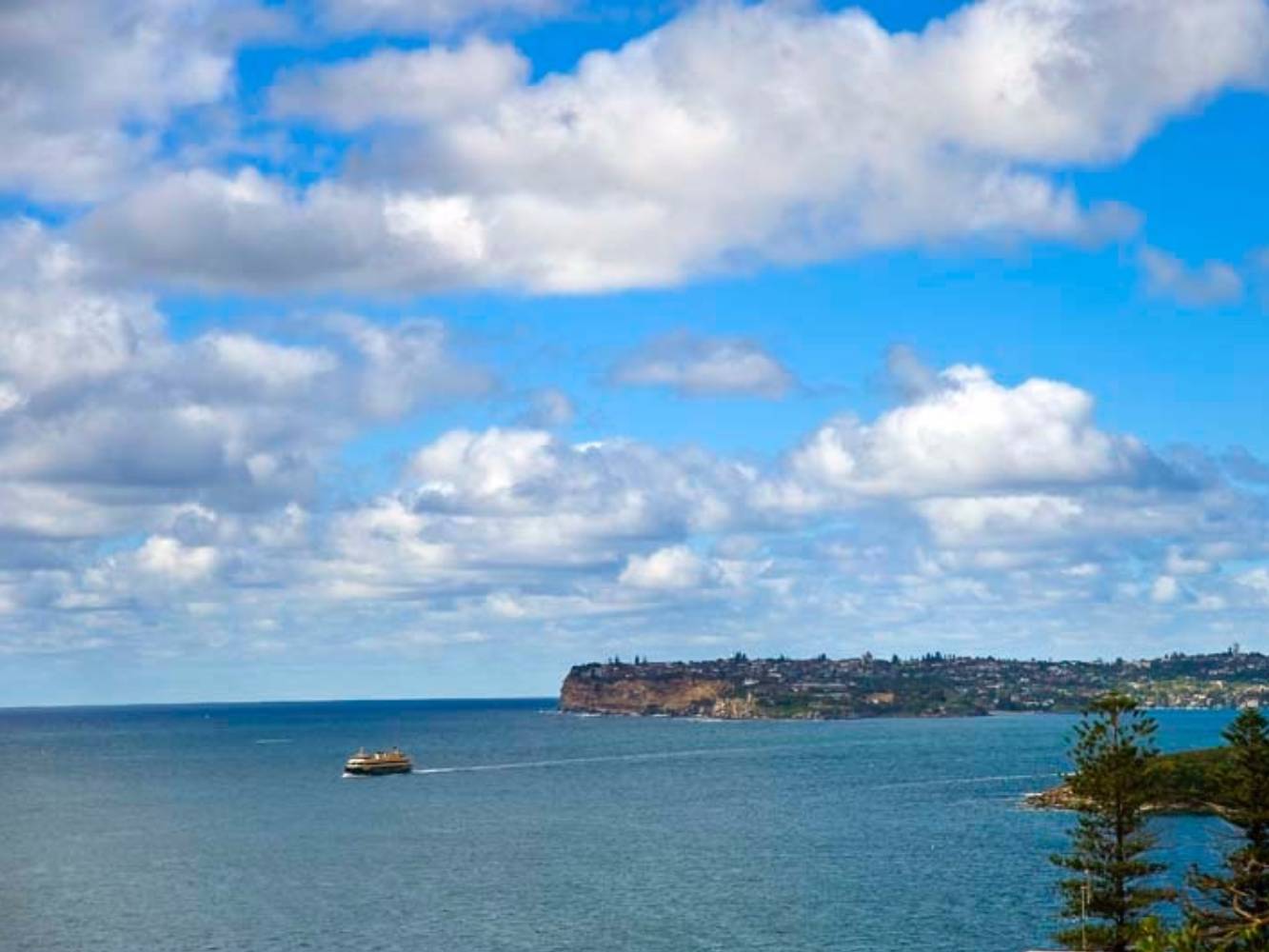 View through The Heads, with the Manly Ferry