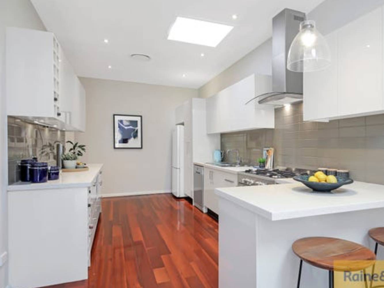 Large kitchen. Skylights throughout.