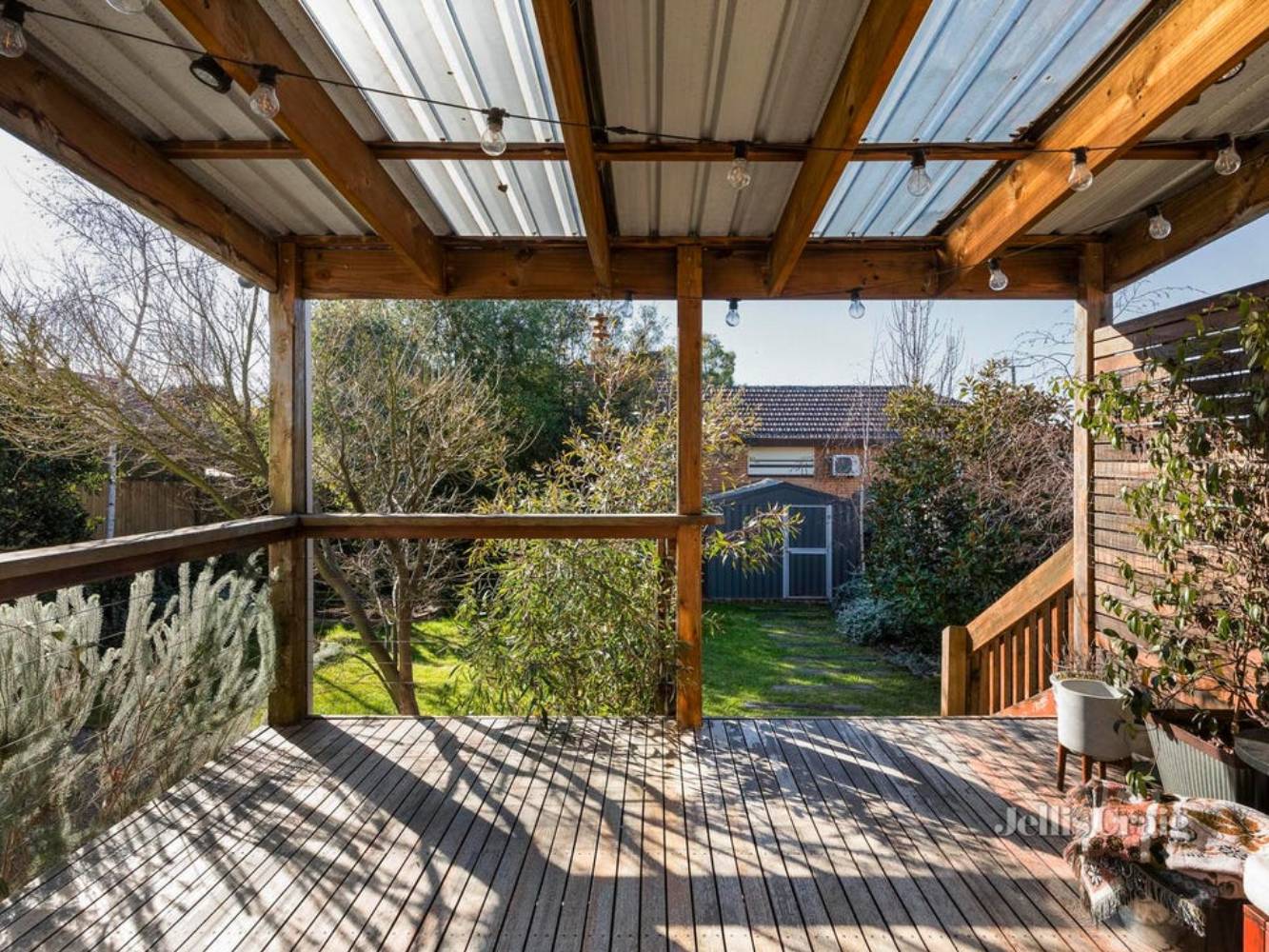 back deck and garden