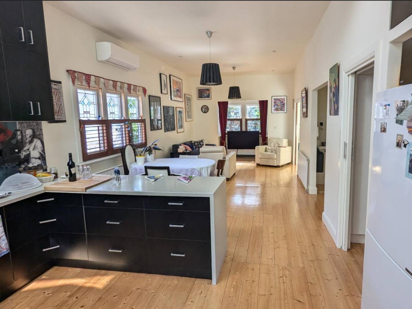 Kitchen dining and living room