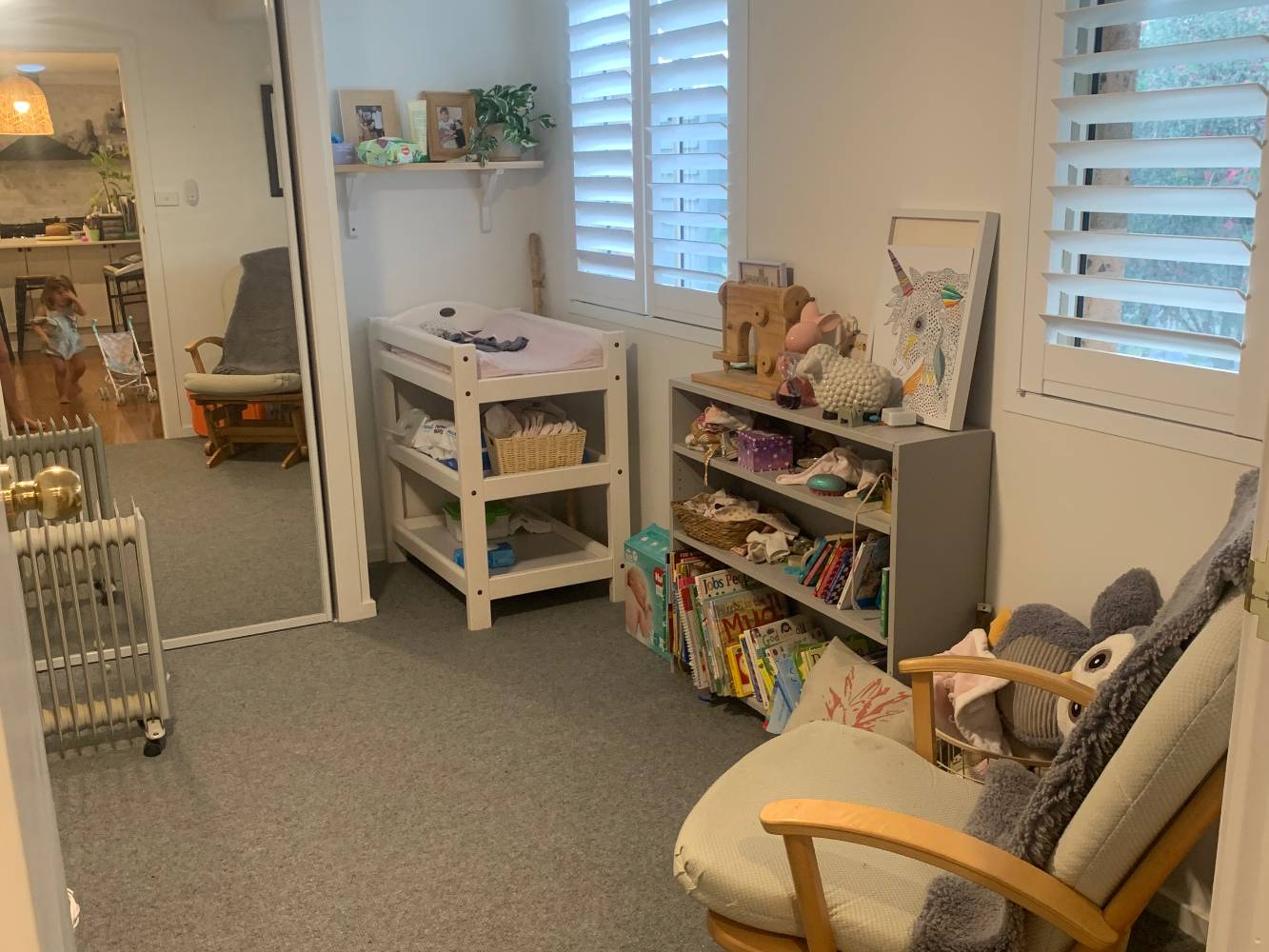 4th bedroom with cot & change table