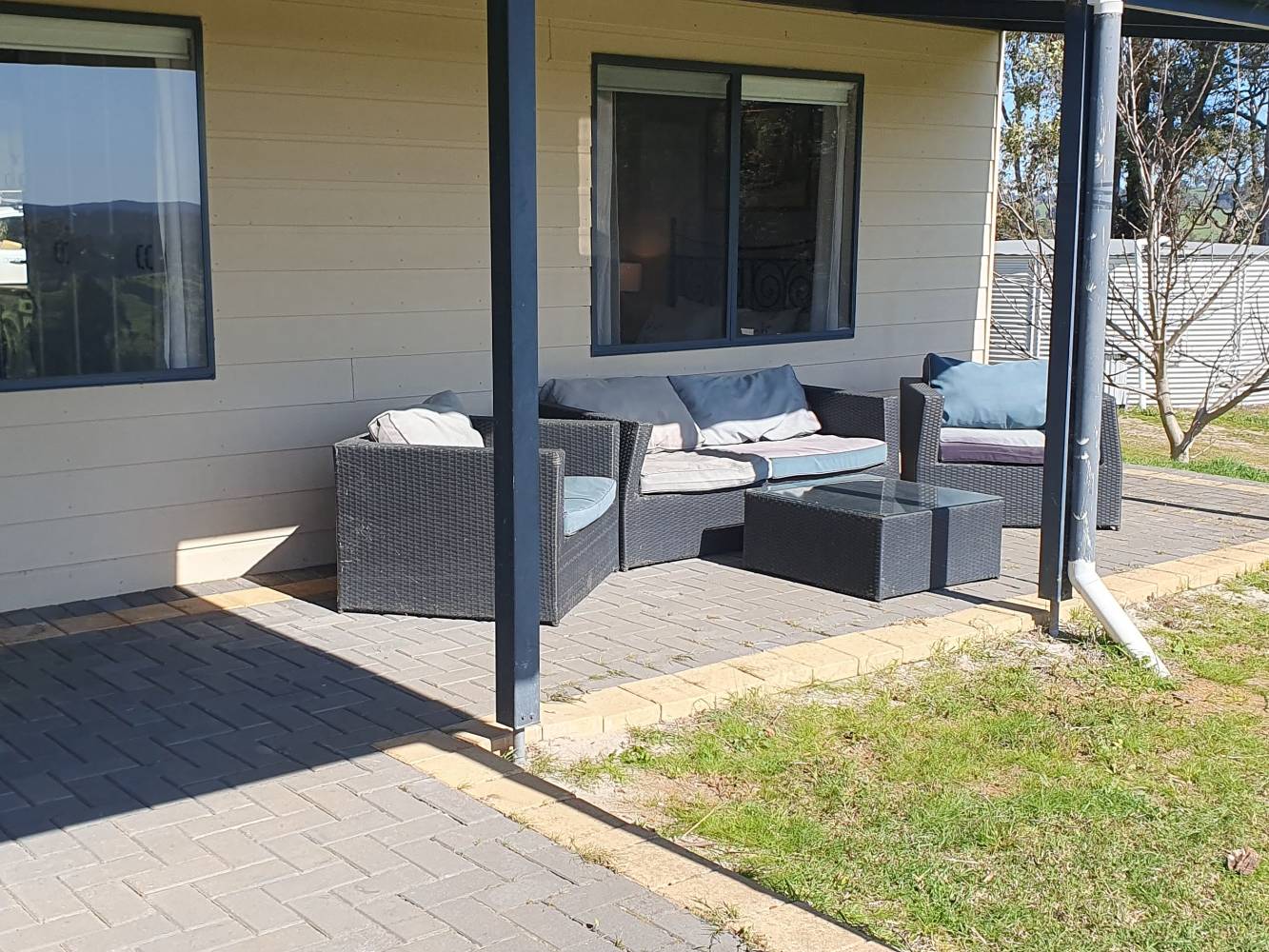 Veranda with BBQ and dining table