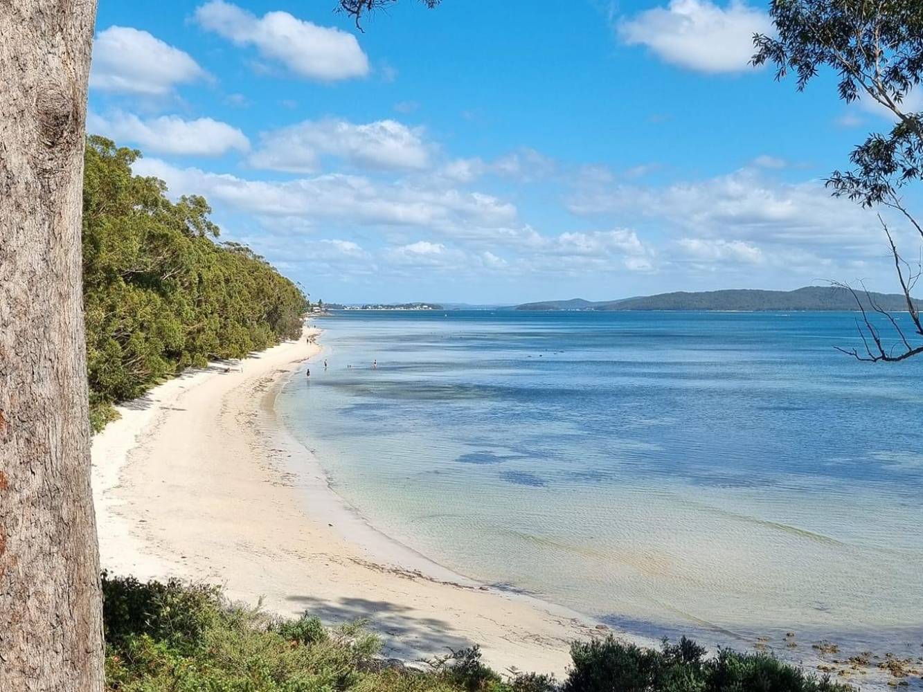 Beach at the bottom of the hill!