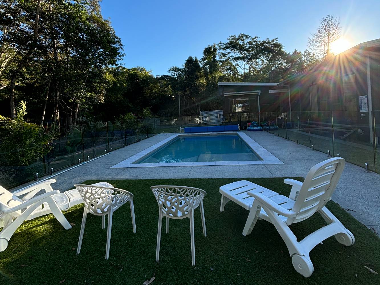 Pool at dusk